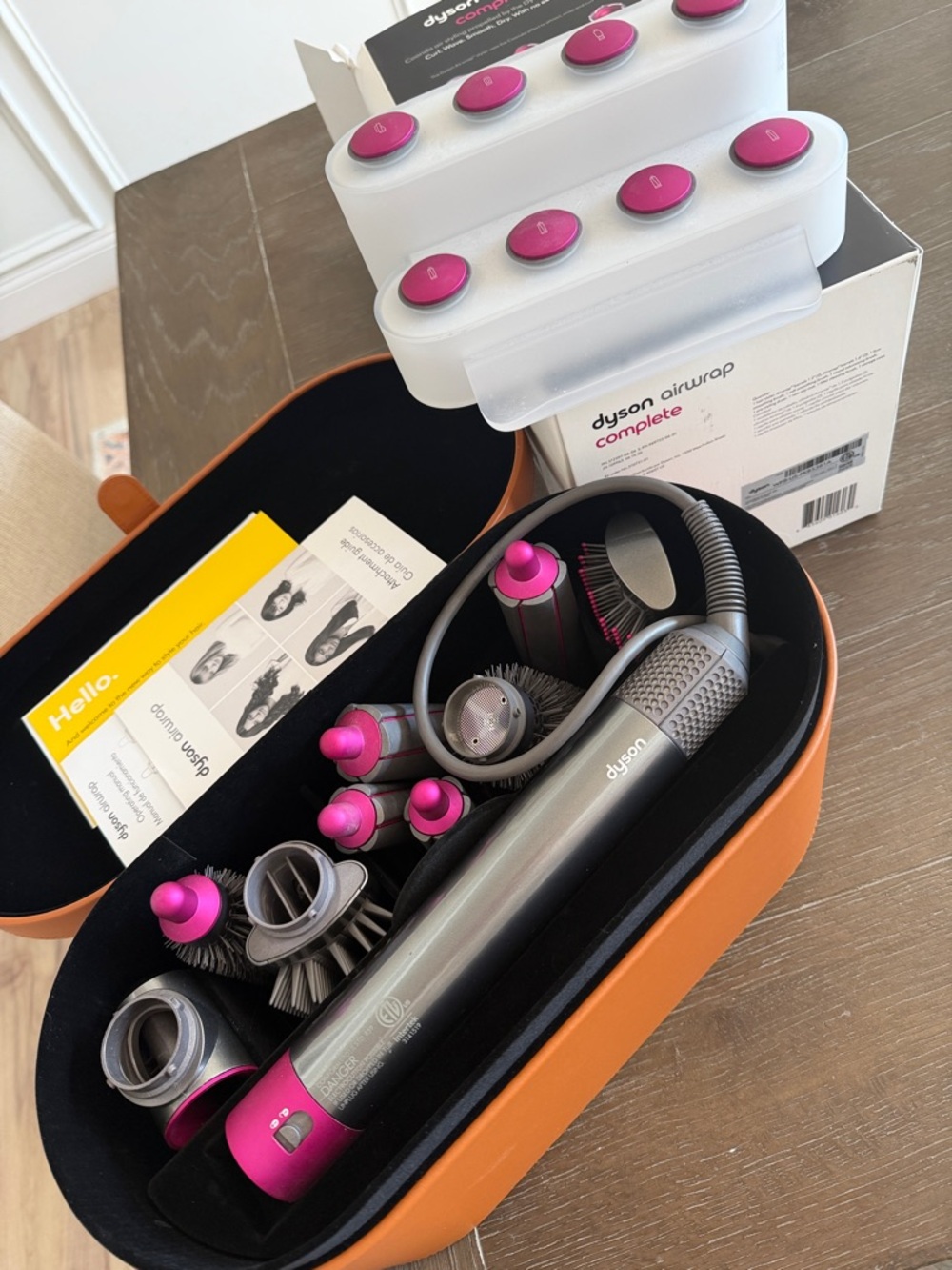Dyson multi-attachment styling set in Silver and Fuchsia